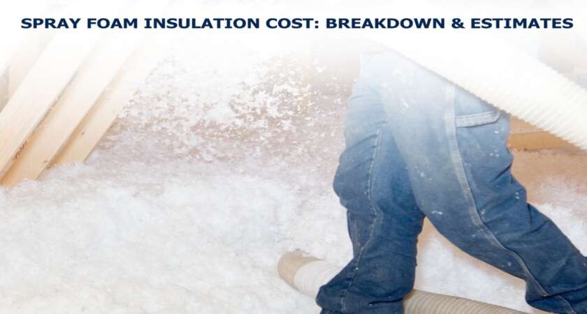 person working inside the home and spraying foam insulation