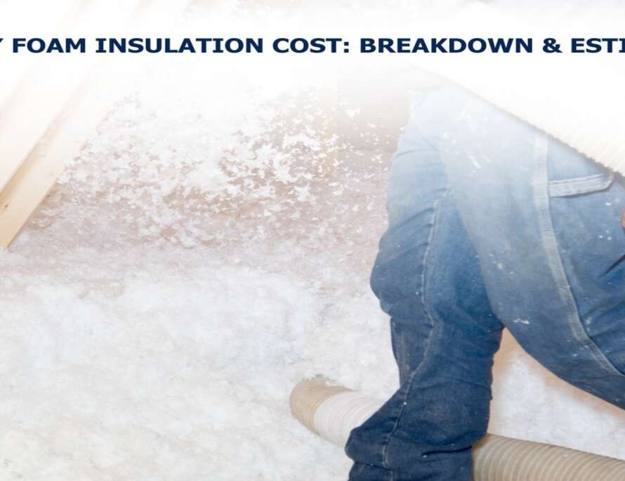 person working inside the home and spraying foam insulation